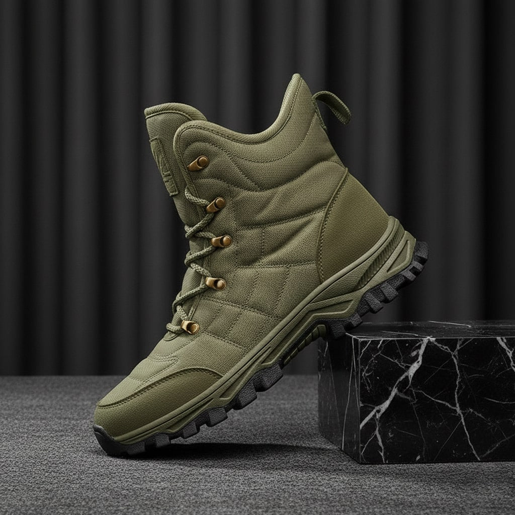 Hugo Men’s Snow Boots – Insulated Leather Lace-Up Boots with Non-Slip Sole