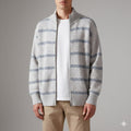 Craig Men’s Zip-Up Cardigan – Textured Knit Sweater with Stand Collar