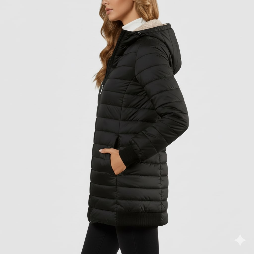 Adelise Women’s Puffer Jacket – Long Waterproof Quilted Coat for Winter Warmth