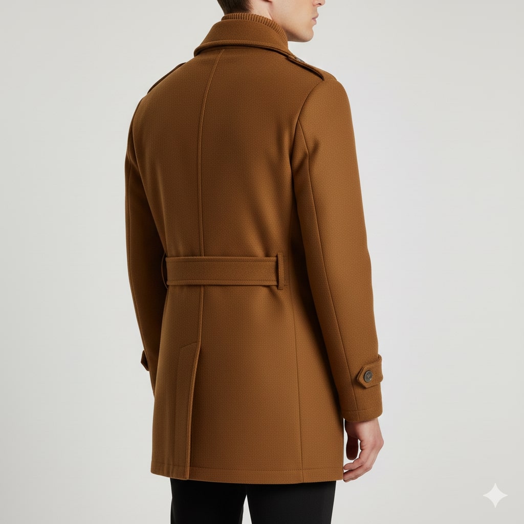 Lennox Men’s Wool Jacket – Wool Winter Coat with Tailored Collar & Utility Pocket