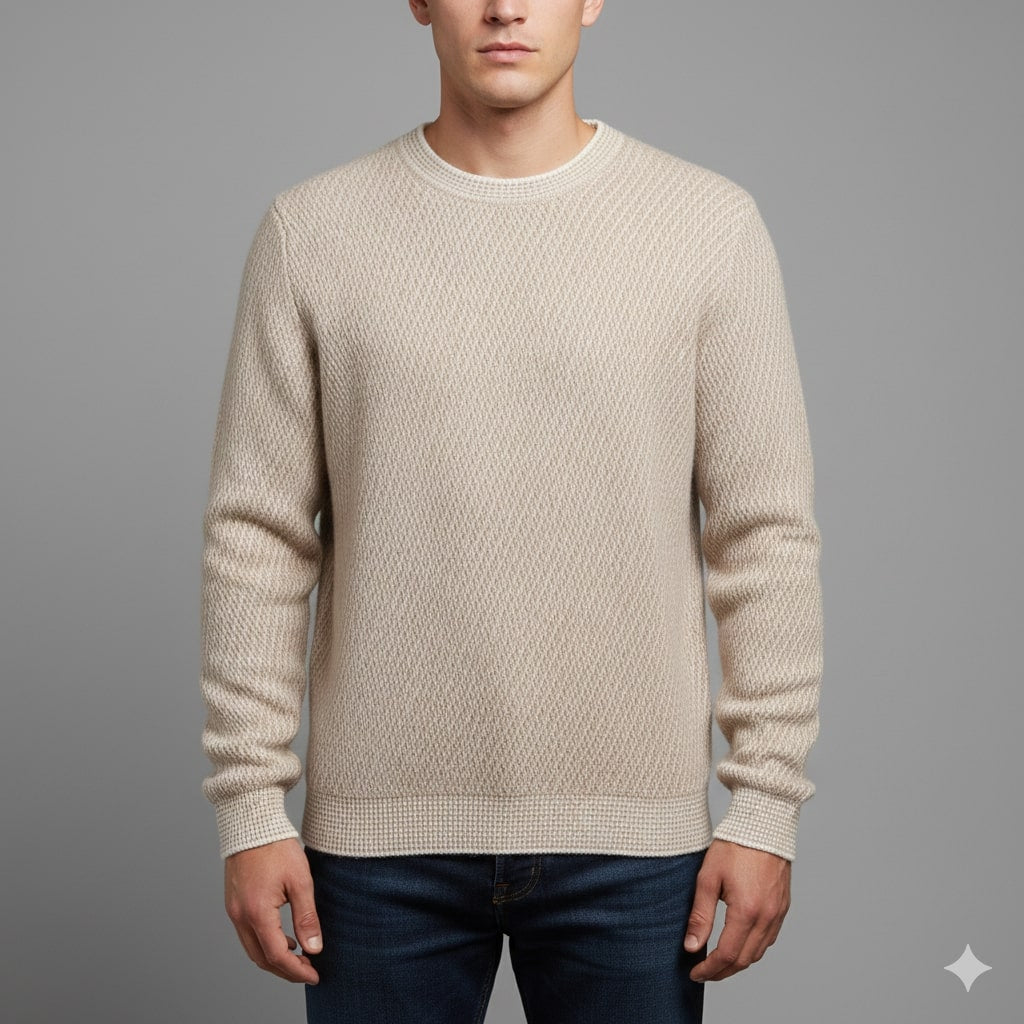 Alvino Men’s Knit Sweater – Soft Ribbed Crewneck Pullover