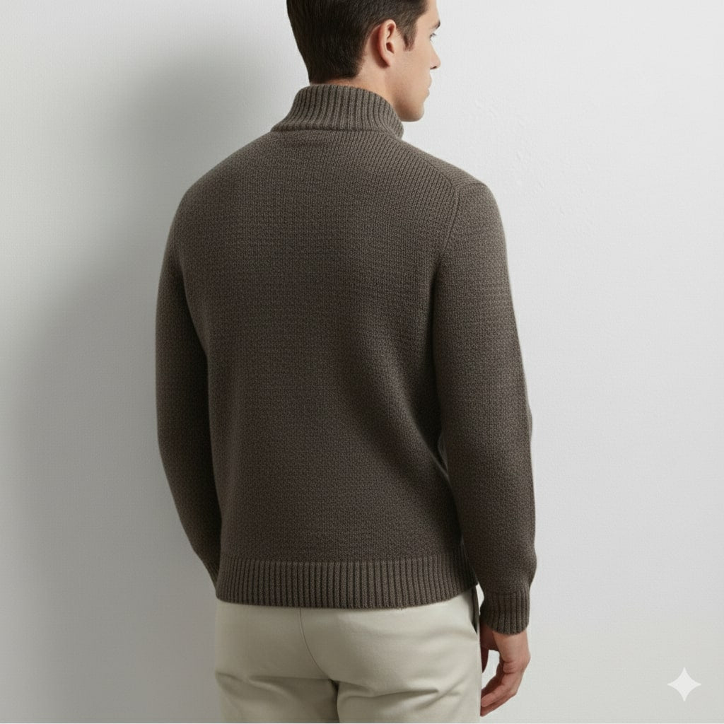 Ashton Men’s Quarter-Zip Sweater – Cotton Knit Pullover for Layered Comfort