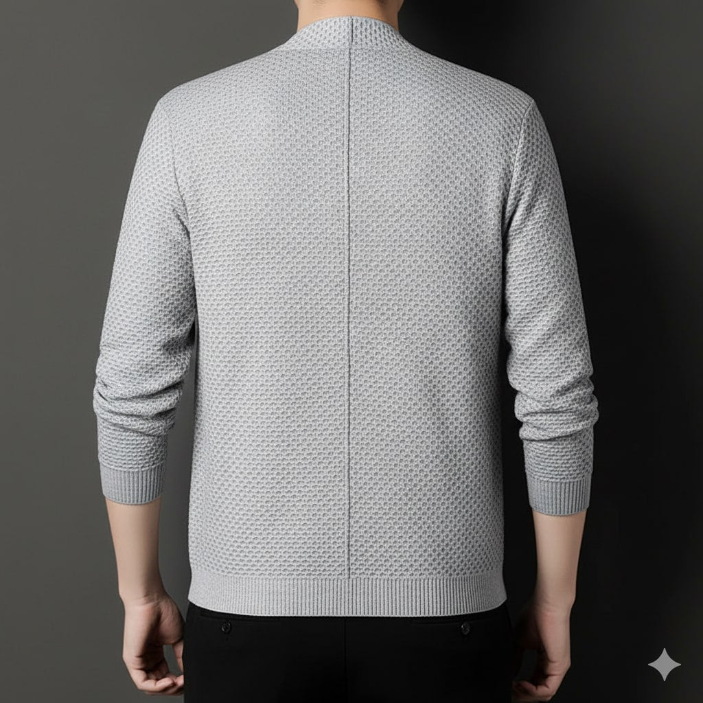 Inigo Men’s Jacquard Knit Cardigan – Soft Touch Embossed Cotton Cardigan