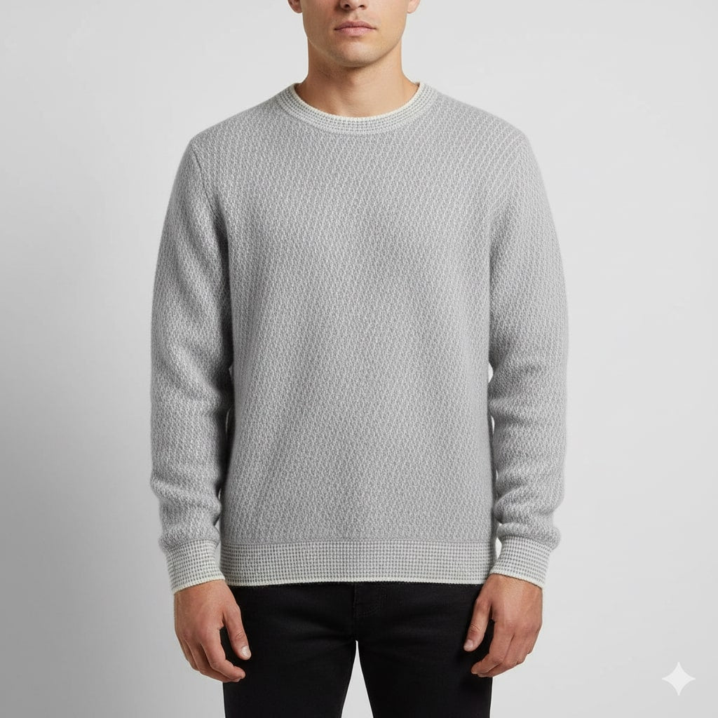 Alvino Men’s Knit Sweater – Soft Ribbed Crewneck Pullover
