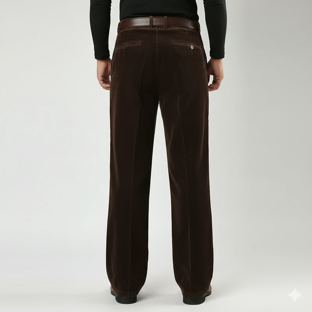 Evan Men’s Corduroy Trousers – Soft Cotton Corduroy Pants with Warm Structured Feel
