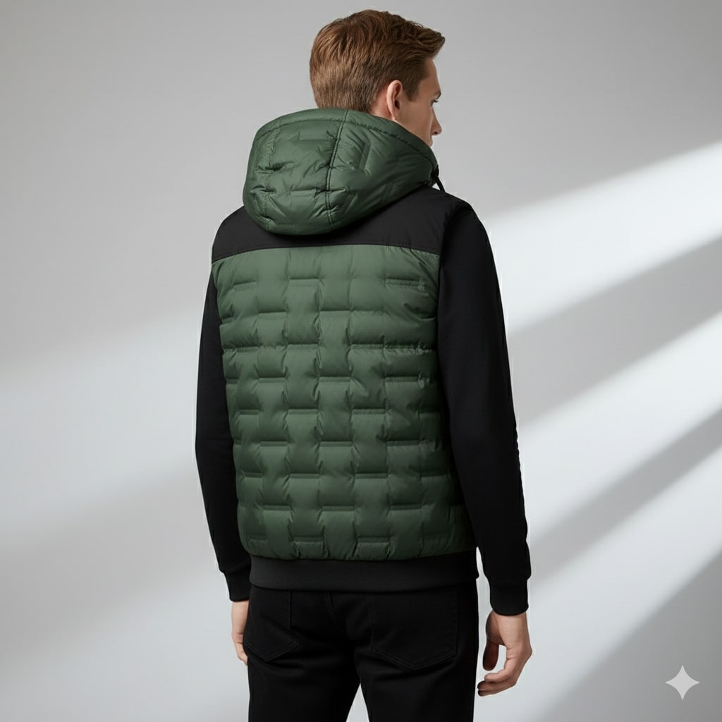Langford Men’s Hooded Vest – Lightweight Quilted Insulated Fit