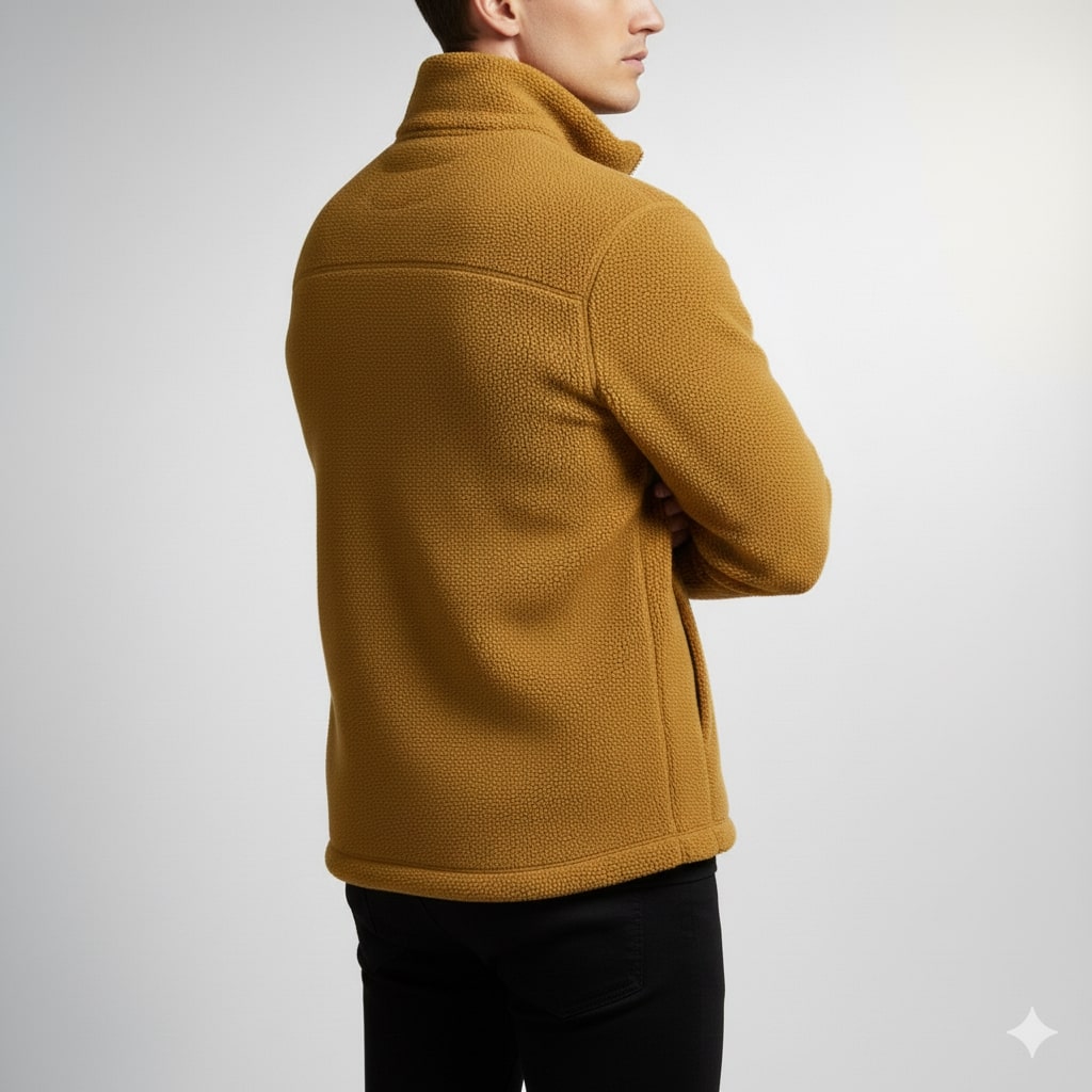 Kevin Men's Fleece Jacket – Soft Insulating Lightweight Jacket with Stand Collar