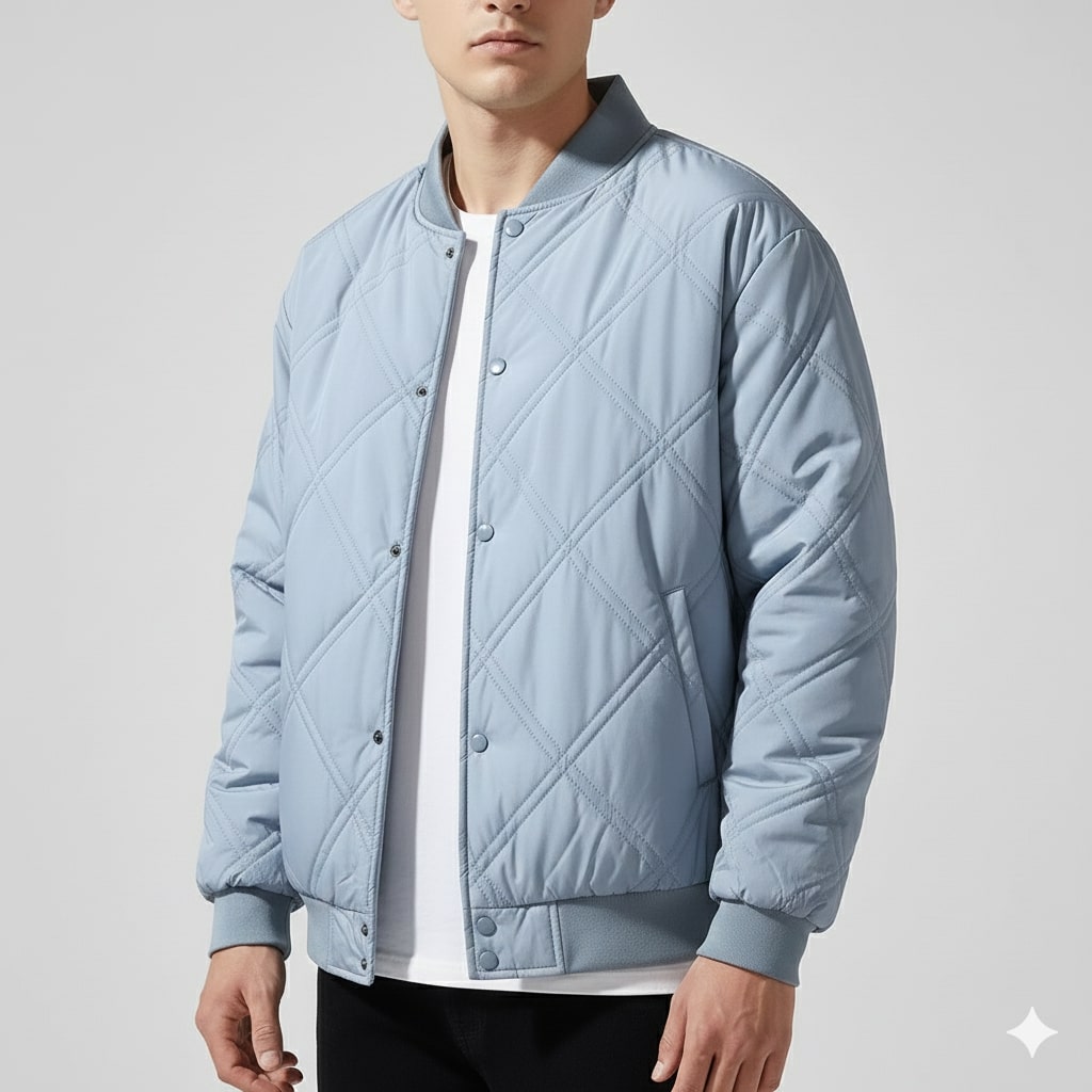 Fernan Men’s Bomber Jacket – Quilted Fleece-Lined Lightweight Winter Jacket