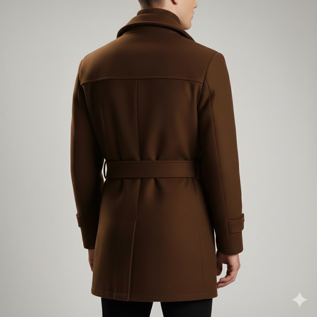 Lennox Men’s Wool Jacket – Wool Winter Coat with Tailored Collar & Utility Pocket