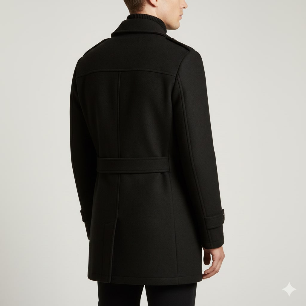 Lennox Men’s Wool Jacket – Wool Winter Coat with Tailored Collar & Utility Pocket