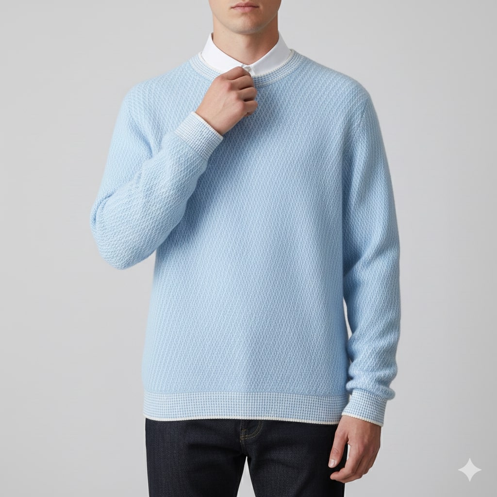 Alvino Men’s Knit Sweater – Soft Ribbed Crewneck Pullover