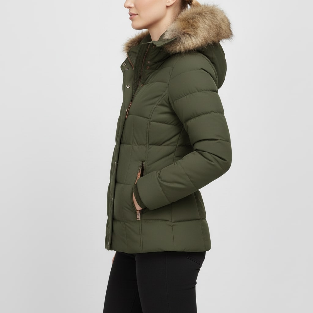 Katrina Women’s Winter Jacket – Insulated Zip-Up Hooded Jacket