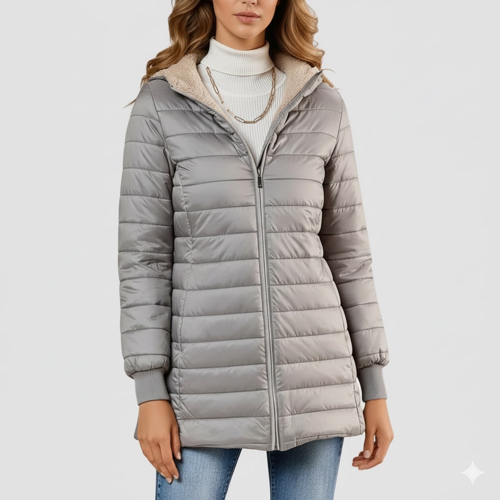 Adelise Women’s Puffer Jacket – Long Waterproof Quilted Coat for Winter Warmth