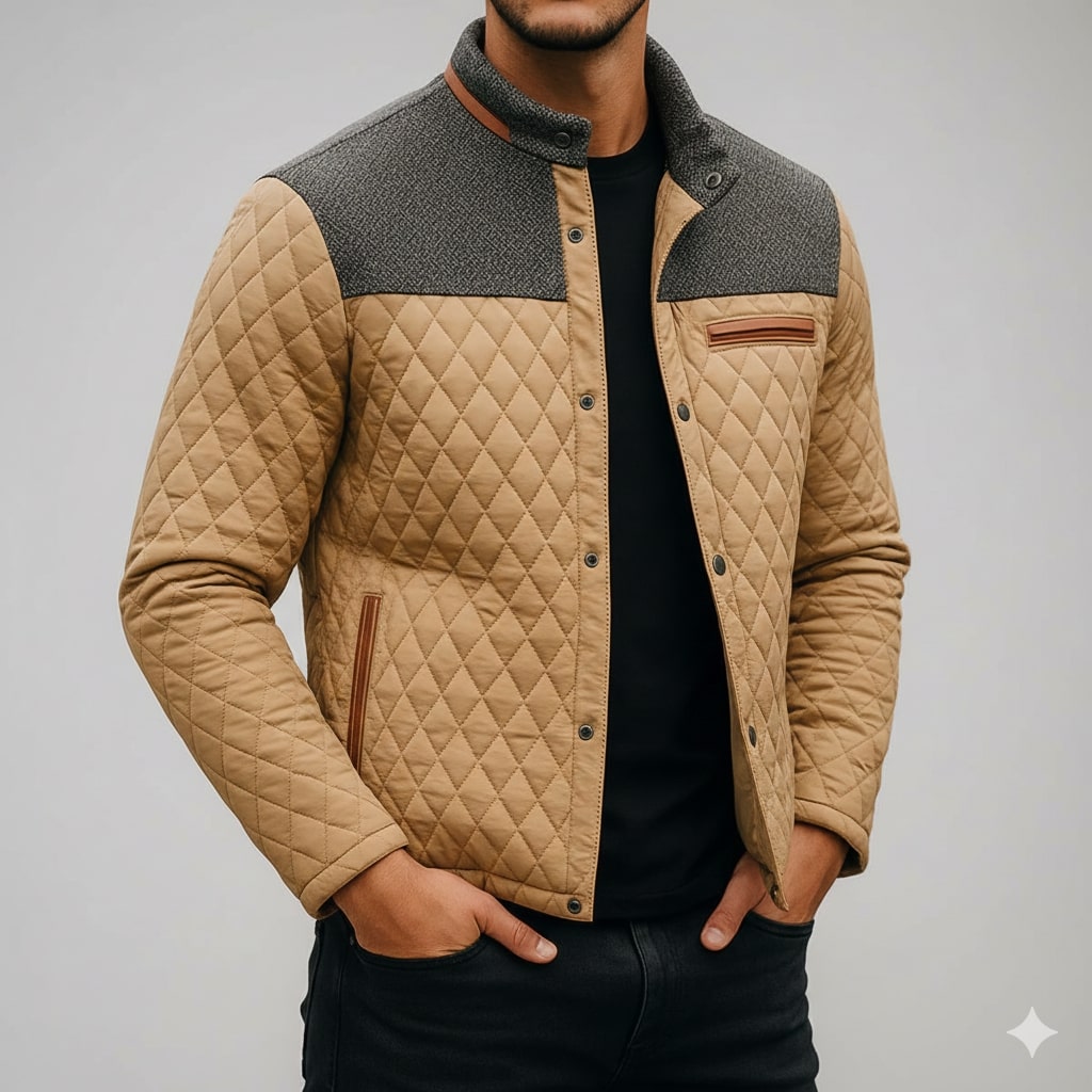 Adriano Men’s Puffer Jacket – Lightweight Quilted Zip-Up Jacket