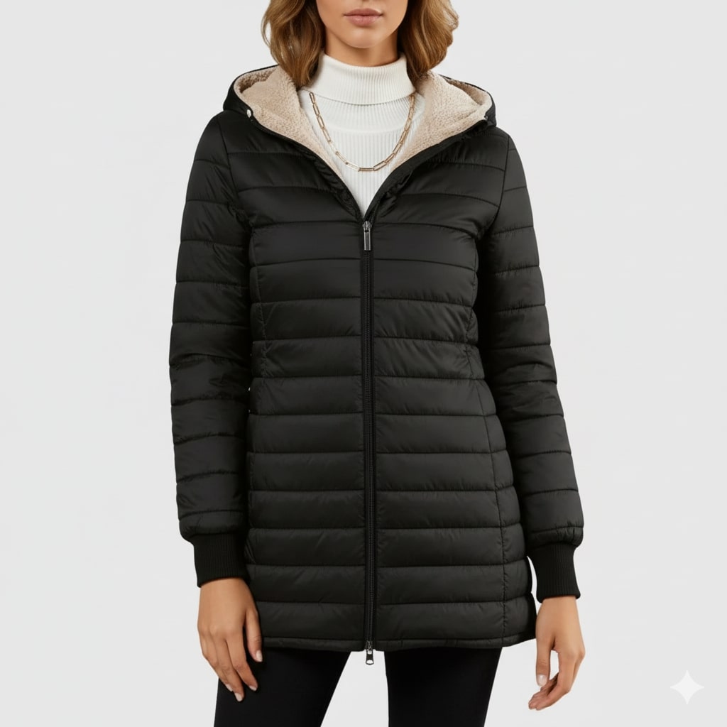Adelise Women’s Puffer Jacket – Long Waterproof Quilted Coat for Winter Warmth