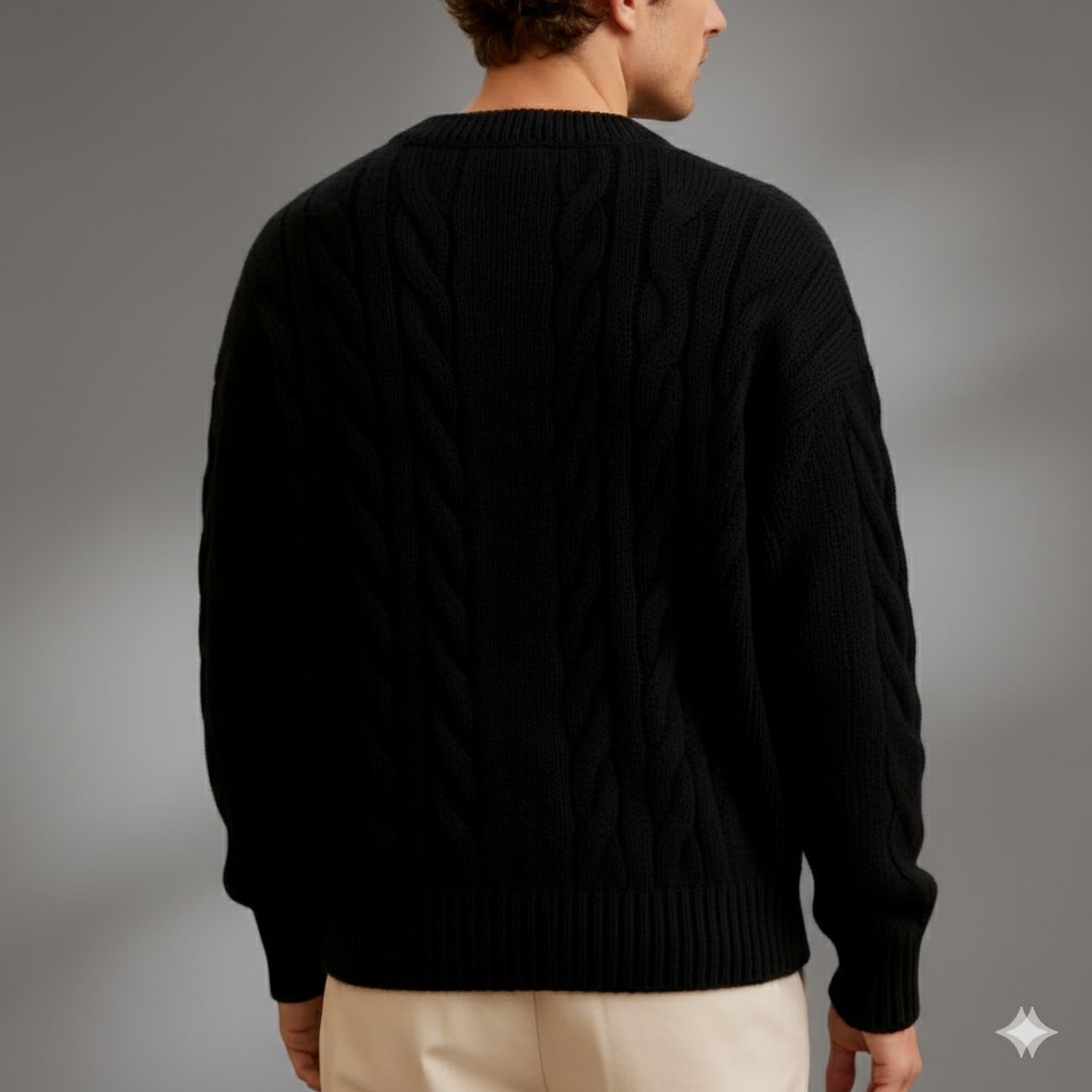 David Men’s Cardigan – Cable Knit Cardigan with Classic Button-Up Style