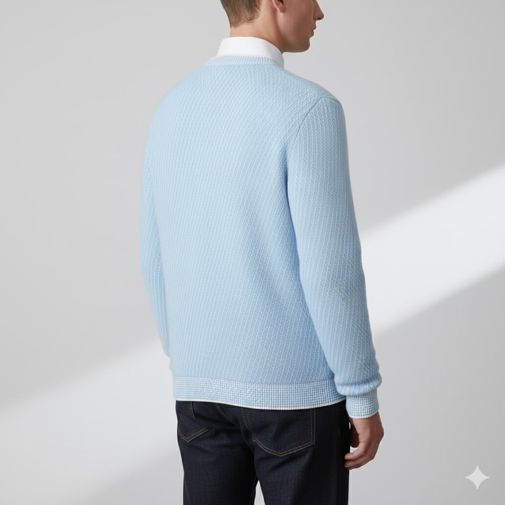 Alvino Men’s Knit Sweater – Soft Ribbed Crewneck Pullover
