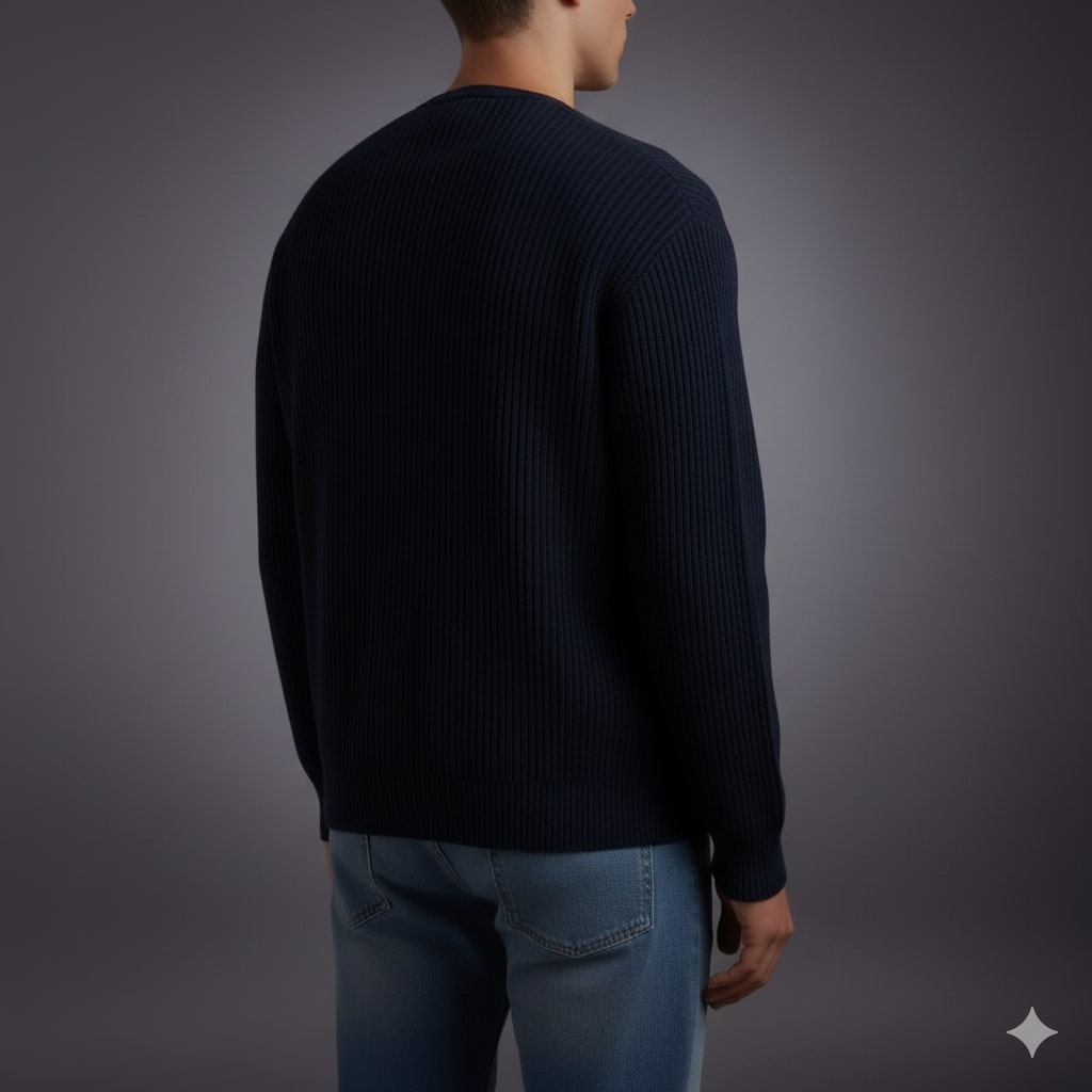 Zoren Men’s Knit Cardigan – Zip Up Sweater with Front Patch Pockets