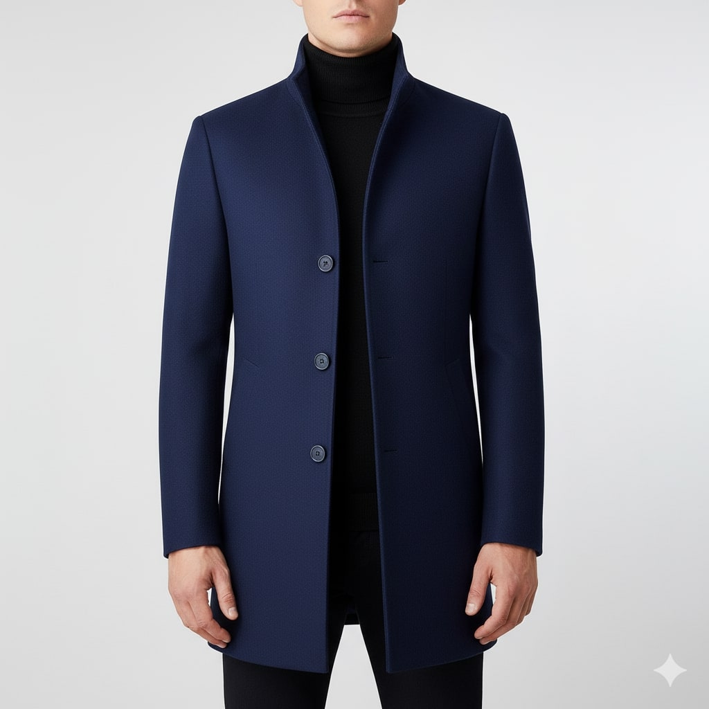 Ramiro Men’s Wool Coat – Tailored Soft Winter Long Overcoat