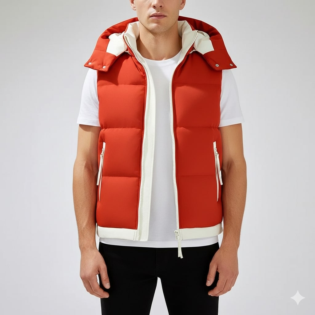 Sian Men’s Puffer Vest – Insulated Lightweight Outerwear with Detachable Hood