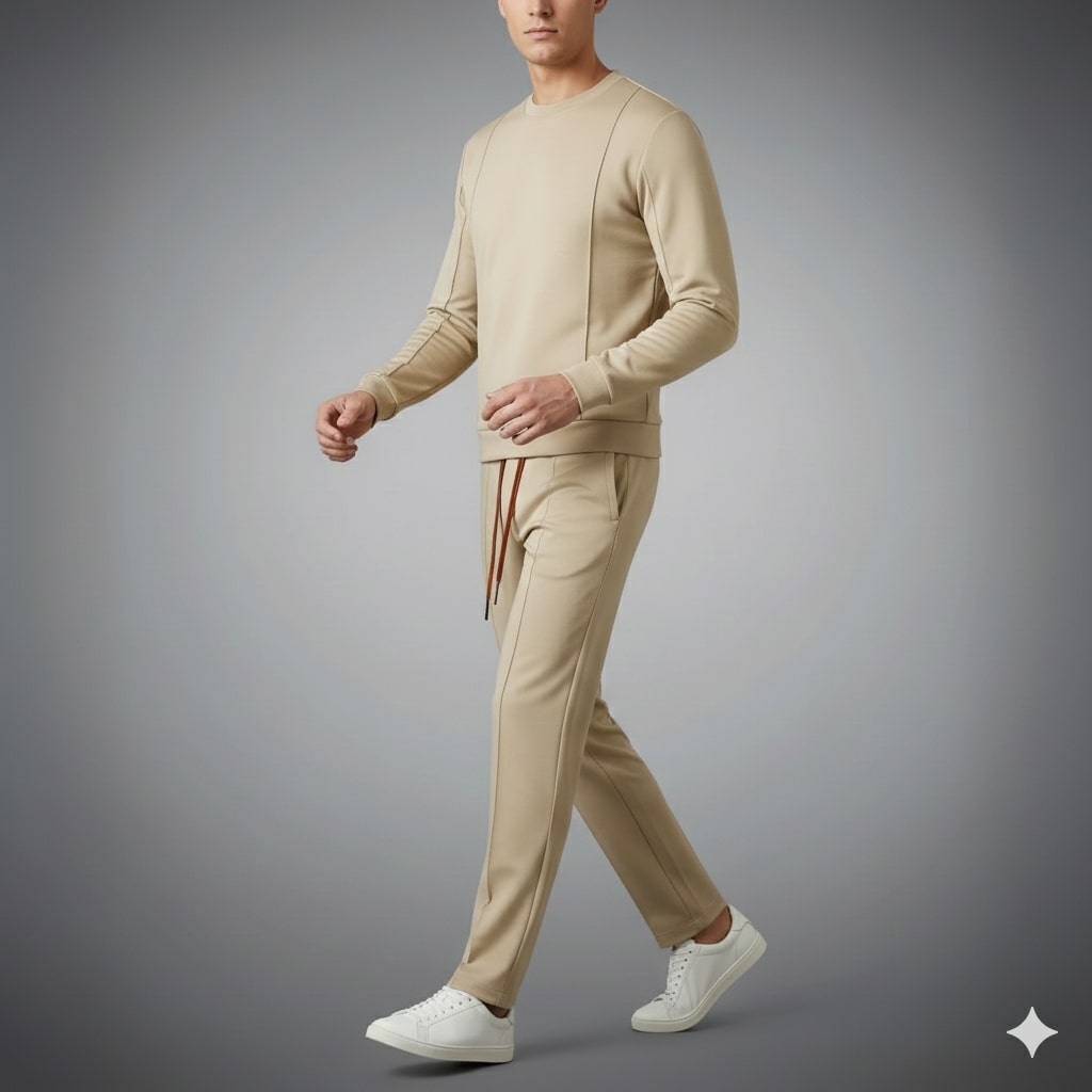Marlow Cotton-Silk Lounge Set – Premium Men’s 2-Piece Relaxed Co-ord