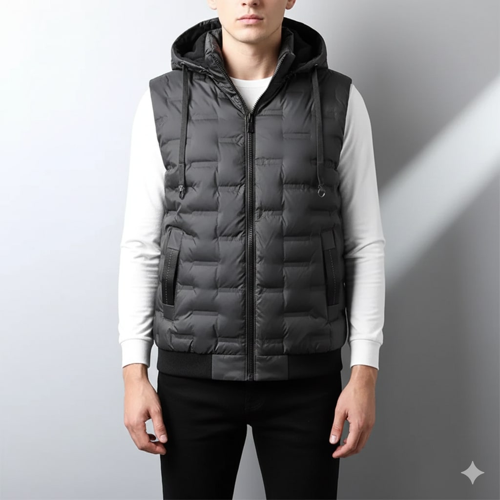 Langford Men’s Hooded Vest – Lightweight Quilted Insulated Fit