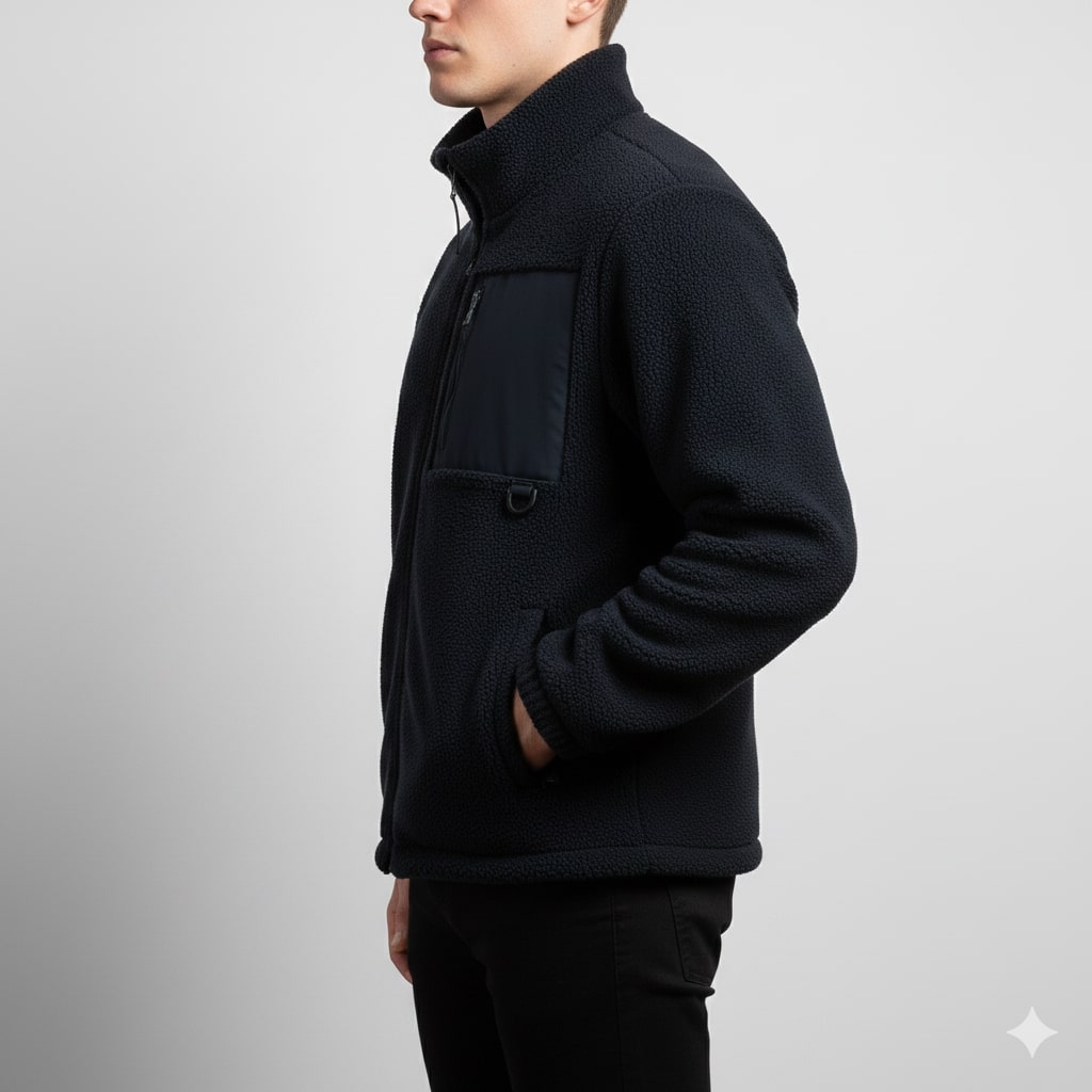 Kevin Men's Fleece Jacket – Soft Insulating Lightweight Jacket with Stand Collar