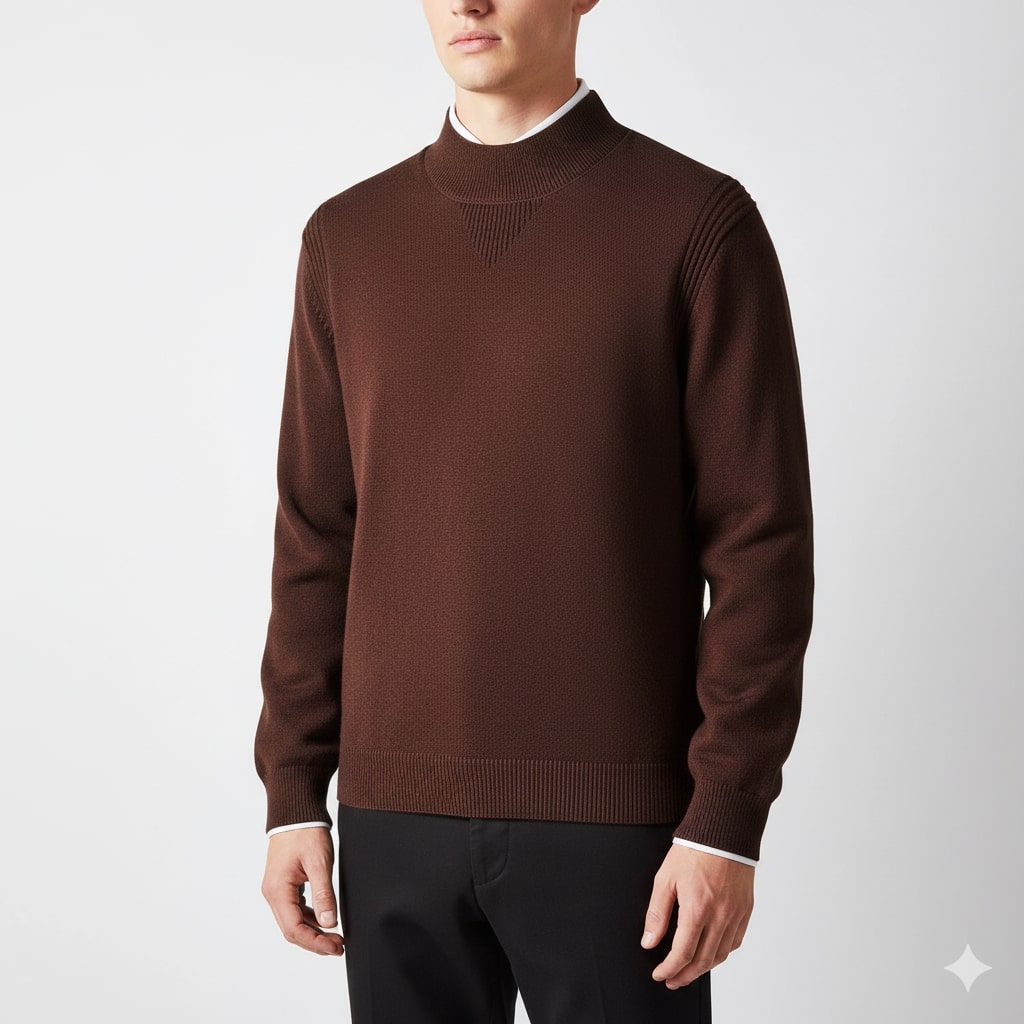 Adrian Men’s Knit Sweater – Soft Ribbed Crewneck Pullover