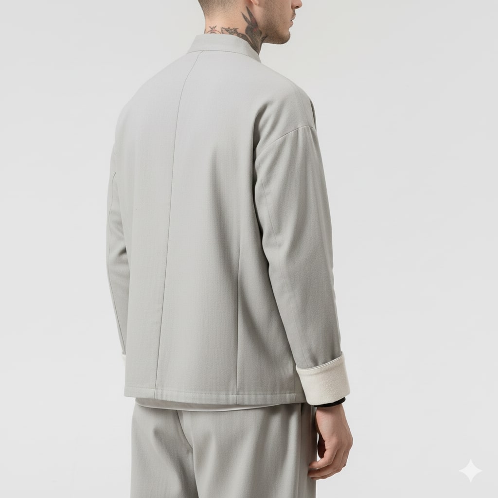 Kyoto Men’s Lightweight Jacket – Soft Cotton Jacket with Knot-Button Closure