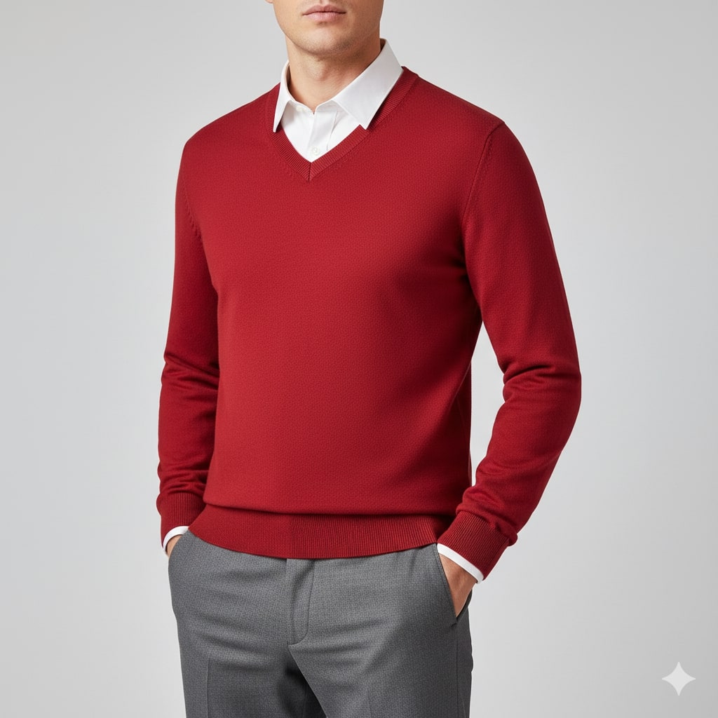 Victoriano Men’s Knit Sweater – Lightweight V-Neck Pullover