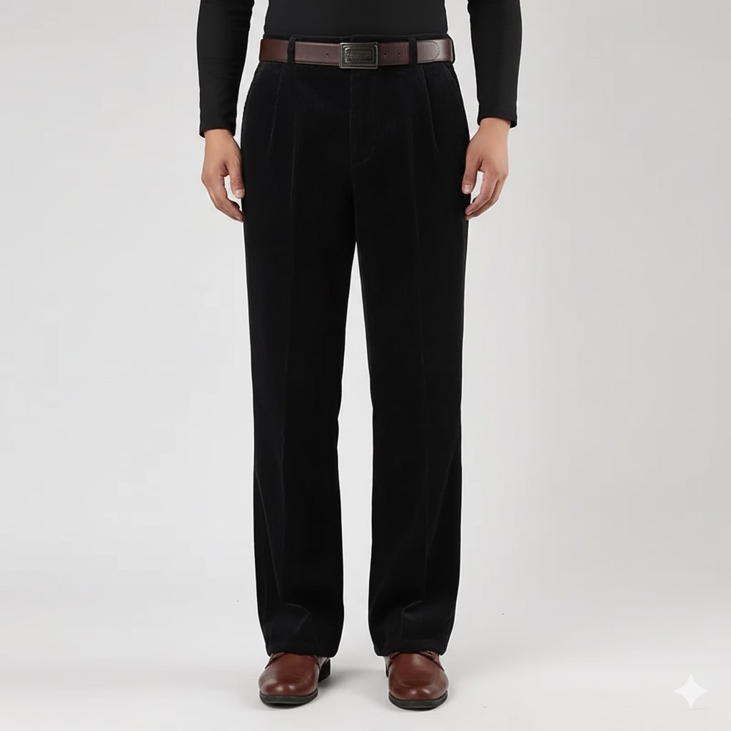 Evan Men’s Corduroy Trousers – Soft Cotton Corduroy Pants with Warm Structured Feel