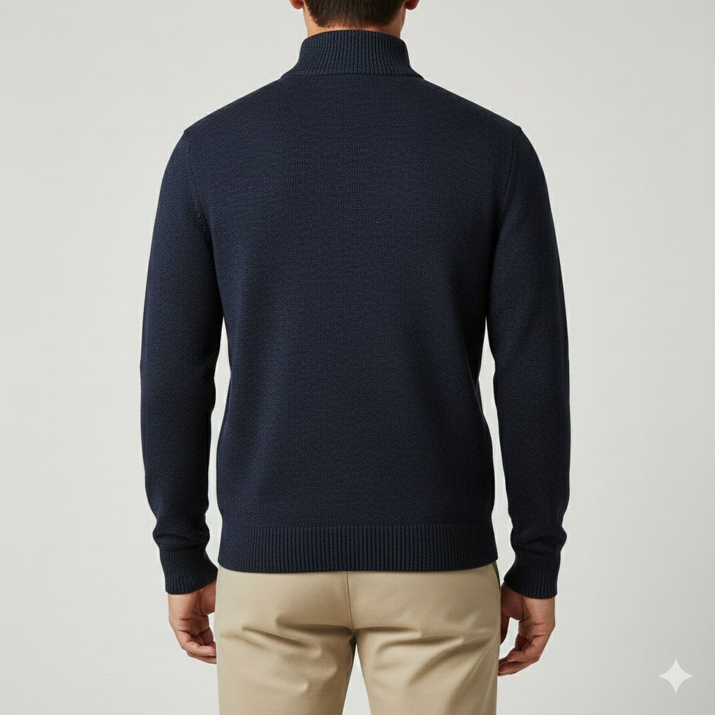 Ashton Men’s Quarter-Zip Sweater – Cotton Knit Pullover for Layered Comfort