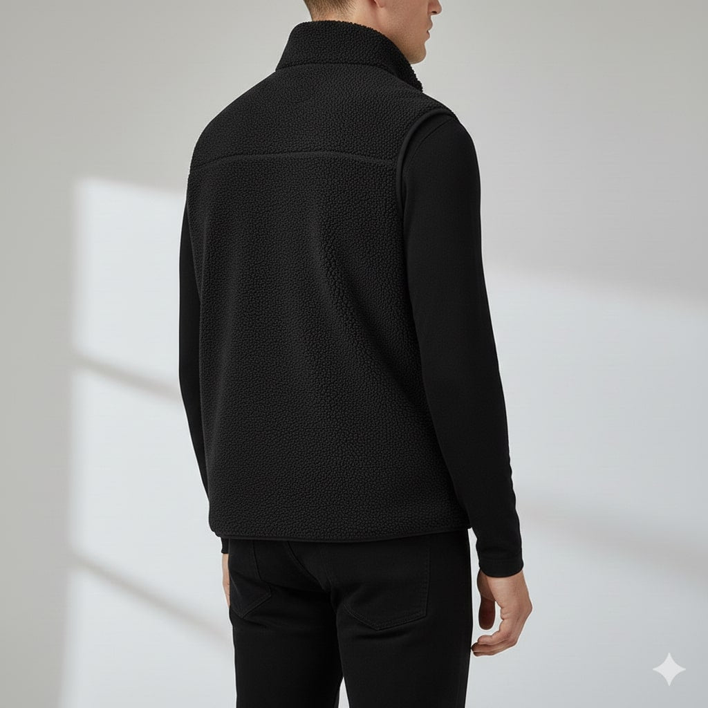 Wesbridge Men’s Fleece Vest – Sherpa Lined Full-Zip Utility Vest