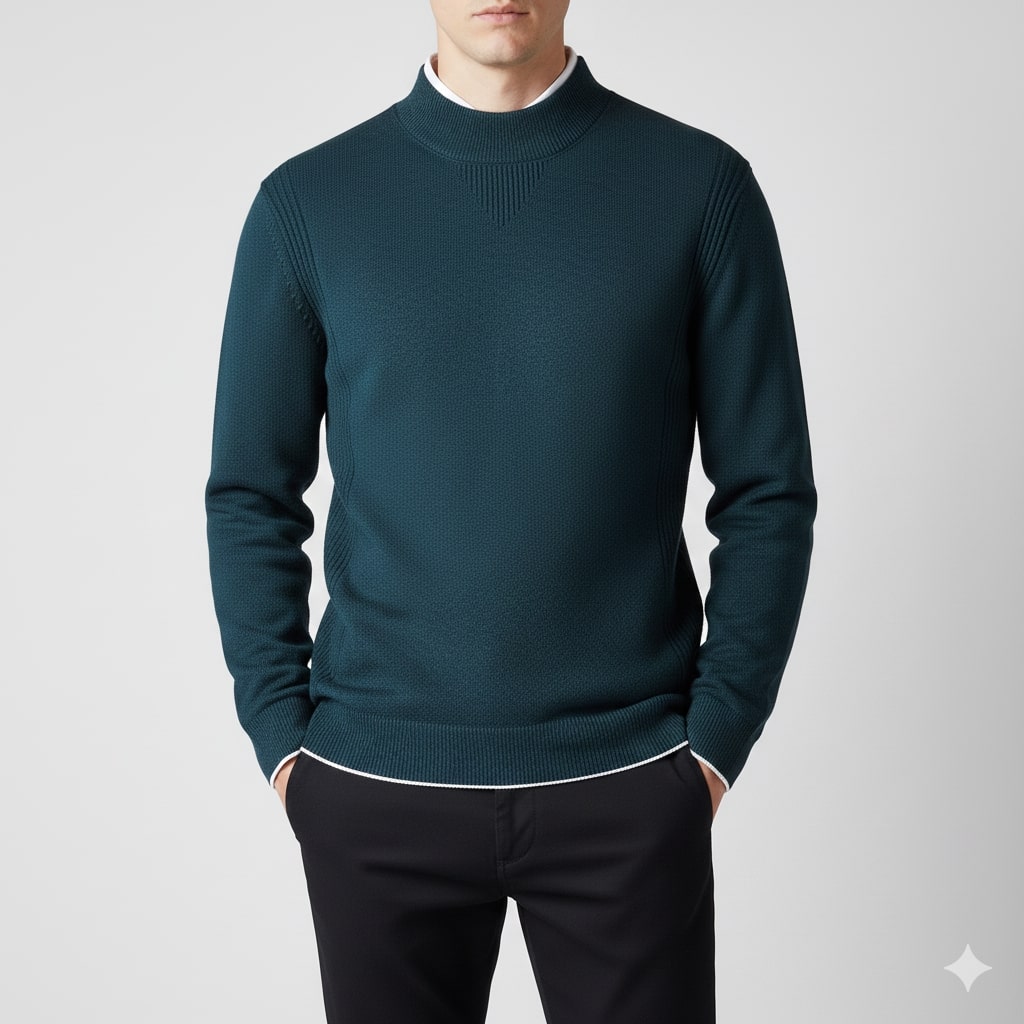 Adrian Men’s Knit Sweater – Soft Ribbed Crewneck Pullover