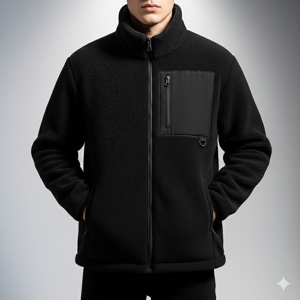 Kevin Men's Fleece Jacket – Soft Insulating Lightweight Jacket with Stand Collar