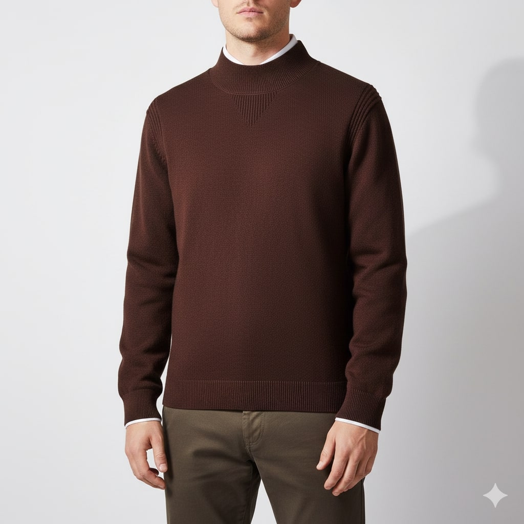 Adrian Men’s Knit Sweater – Soft Ribbed Crewneck Pullover