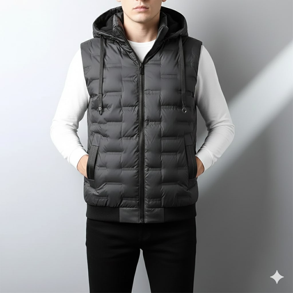 Langford Men’s Hooded Vest – Lightweight Quilted Insulated Fit