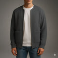 Zoren Men’s Knit Cardigan – Zip Up Sweater with Front Patch Pockets