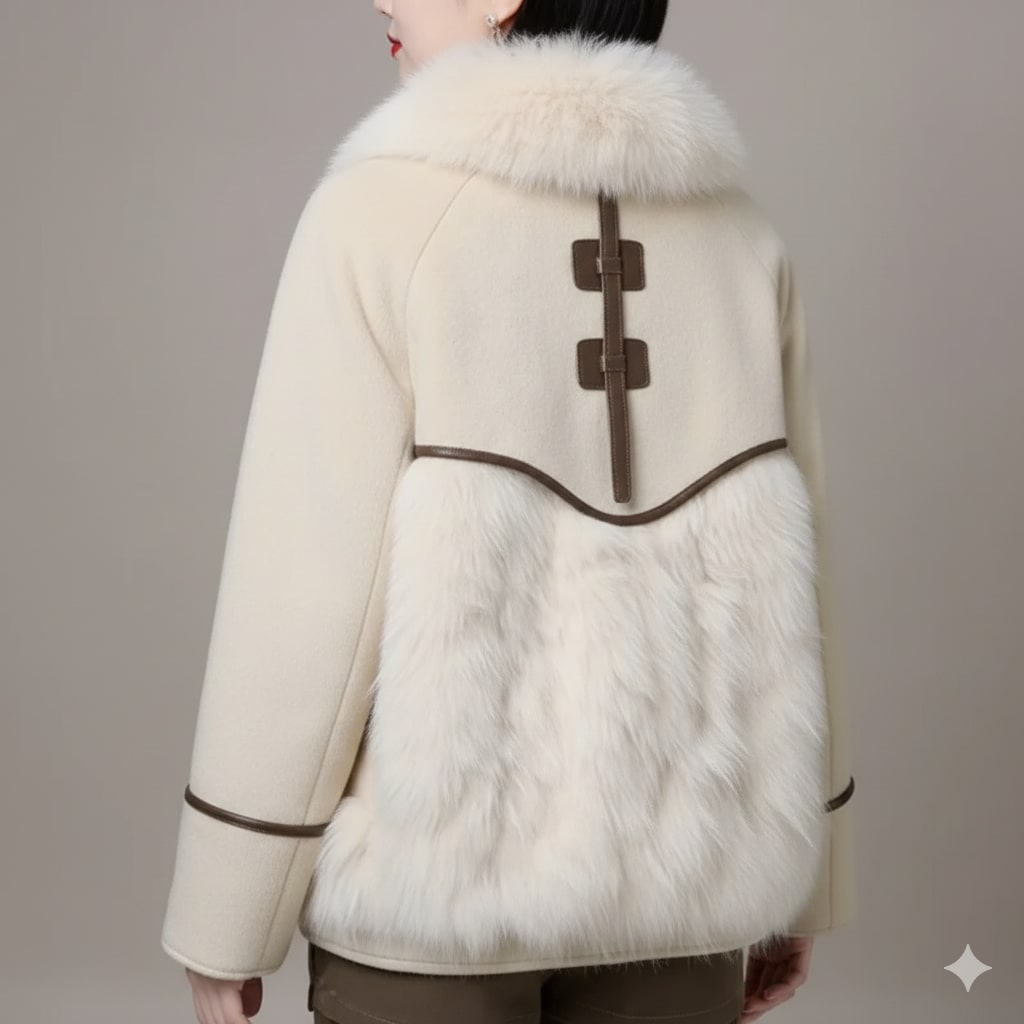 Almana Women’s Plush Fur Coat – Luxurious Winter Jacket with Toggle Closure