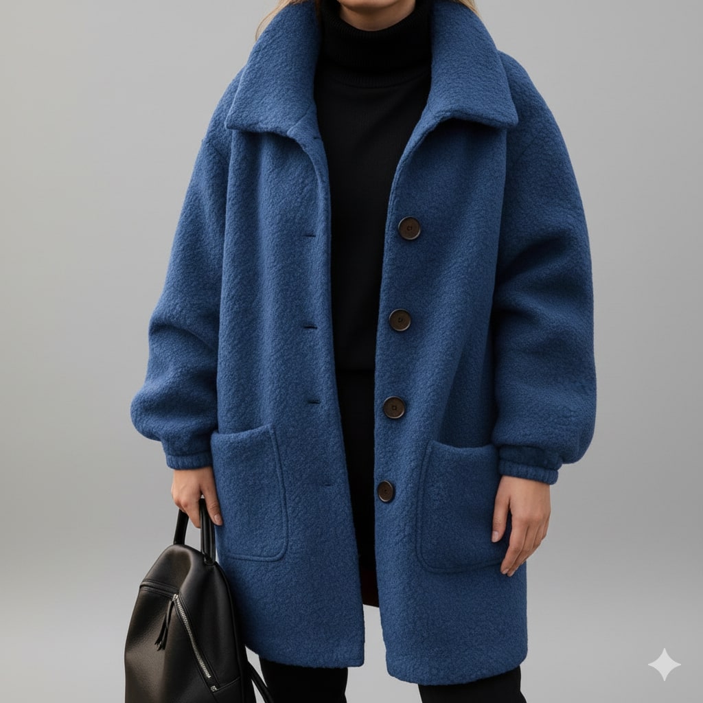 Marisela Women’s Fleece Jacket – Soft Wool-Blend Vintage Winter Coat