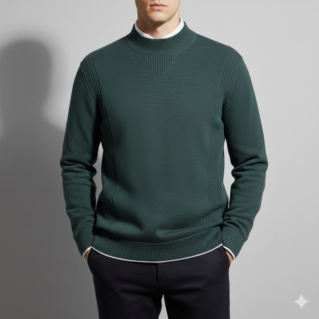 Adrian Men’s Knit Sweater – Soft Ribbed Crewneck Pullover
