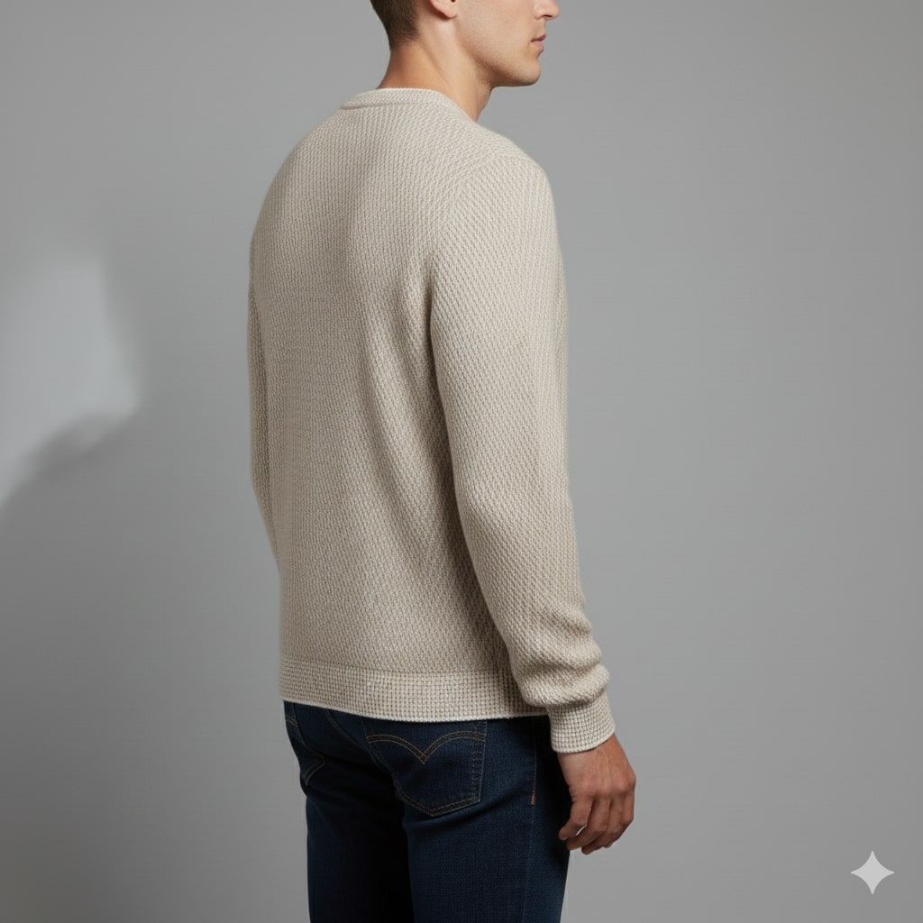 Alvino Men’s Knit Sweater – Soft Ribbed Crewneck Pullover