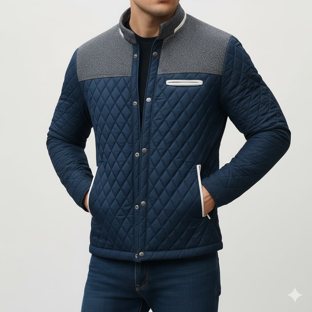 Adriano Men’s Puffer Jacket – Lightweight Quilted Zip-Up Jacket