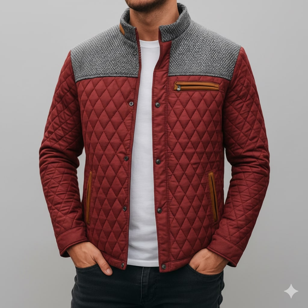 Adriano Men’s Puffer Jacket – Lightweight Quilted Zip-Up Jacket