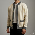 Holand Men’s Cardigan – Two-Tone Button Placket Knitted Cardigan