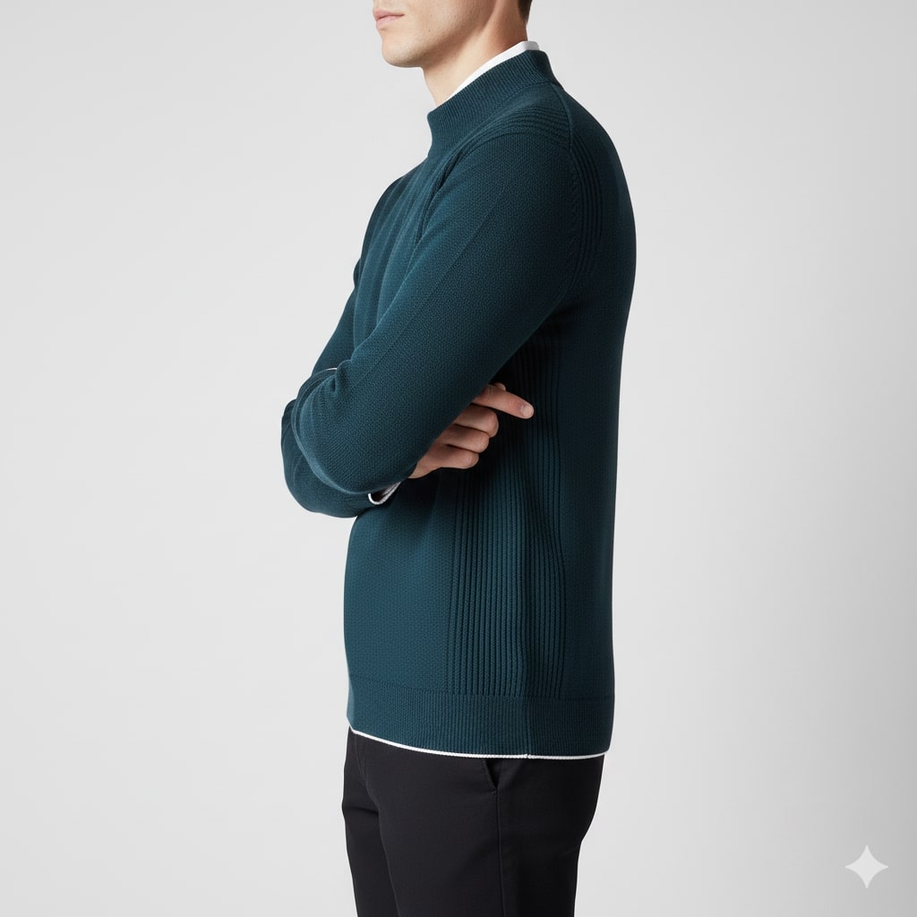 Adrian Men’s Knit Sweater – Soft Ribbed Crewneck Pullover