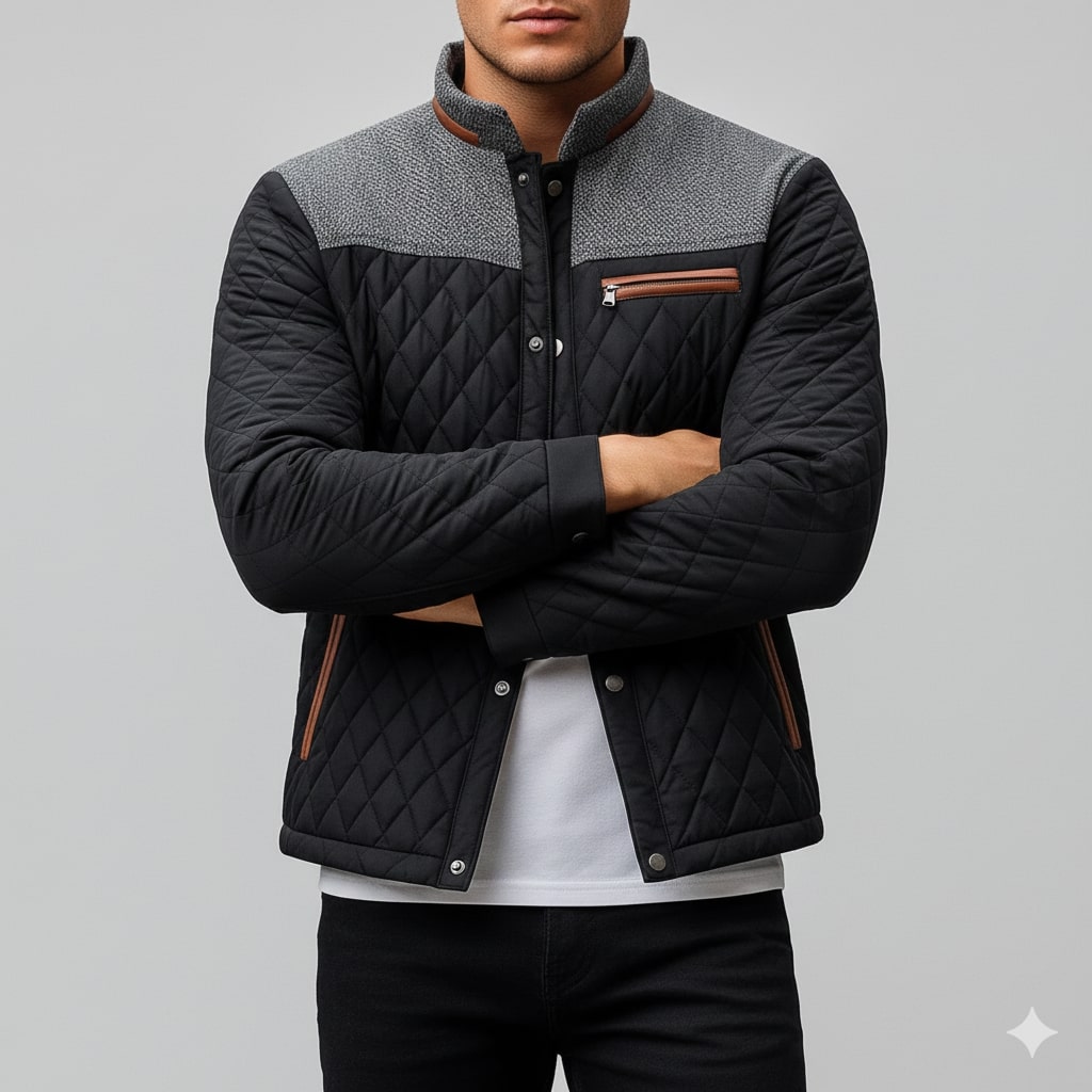 Adriano Men’s Puffer Jacket – Lightweight Quilted Zip-Up Jacket