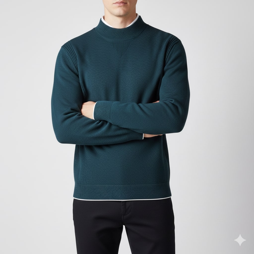 Adrian Men’s Knit Sweater – Soft Ribbed Crewneck Pullover