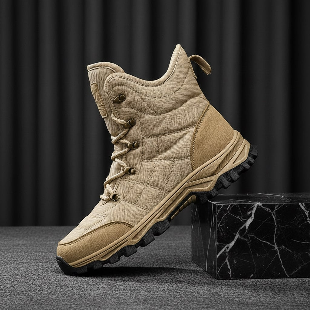 Hugo Men’s Snow Boots – Insulated Leather Lace-Up Boots with Non-Slip Sole