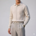 Darwin Men’s Knit Polo Sweater – Wool-Blend Cable Knit Pullover